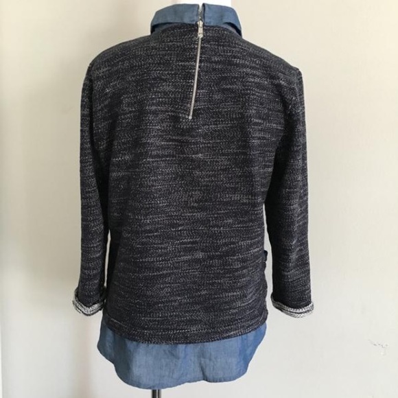 Denim Layered Sweater - Picture 3 of 6